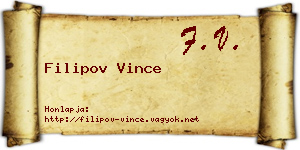 Filipov Vince névjegykártya